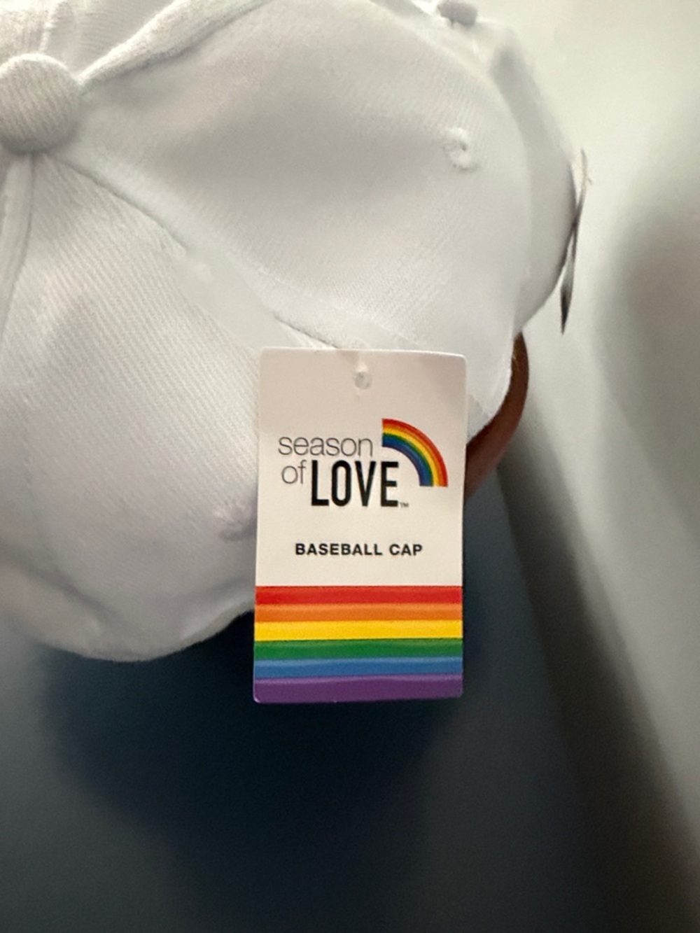 2 White Hats with Rainbow Heart Embroidery - Picture 3 of 5